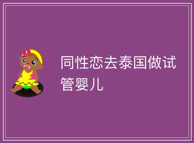 同性戀去泰國做試管嬰兒